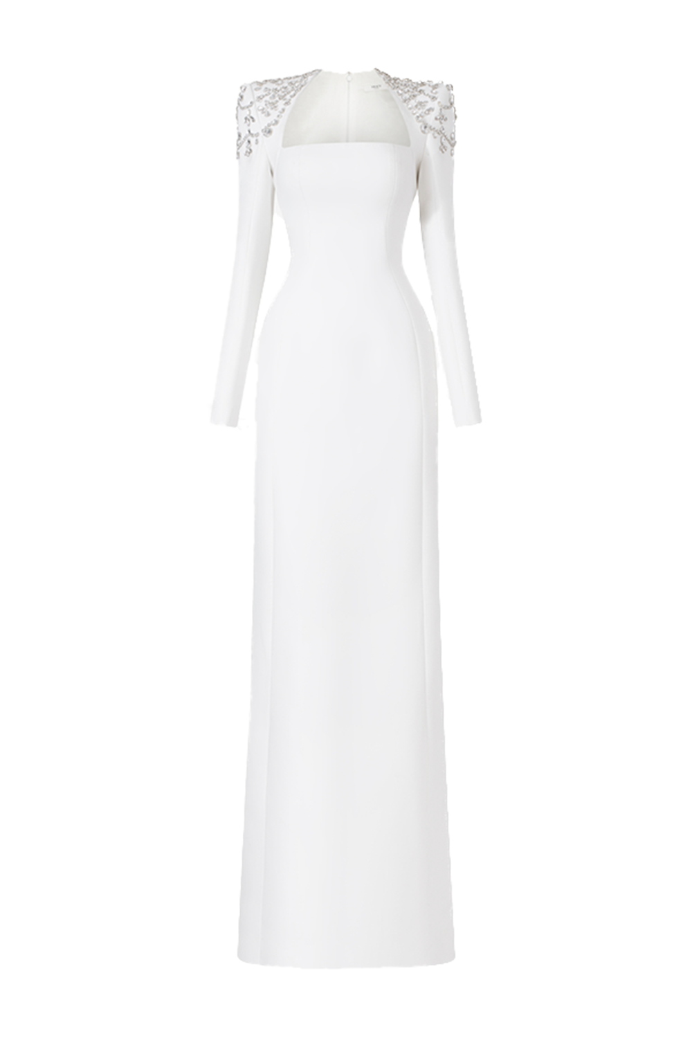 Long Sleeve Queen Anne Neckline Dress